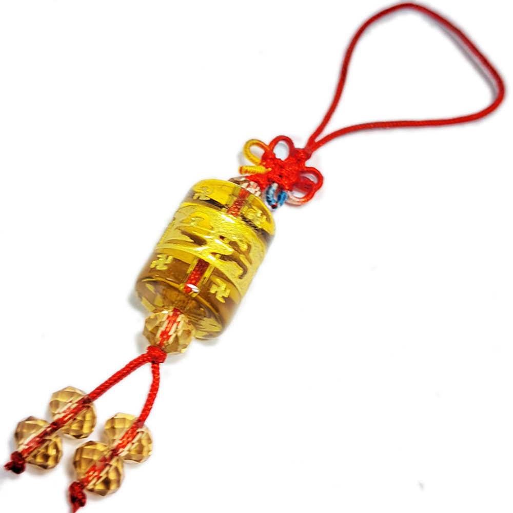 六字真言(黃晶)轉經輪吊飾【十方】139140