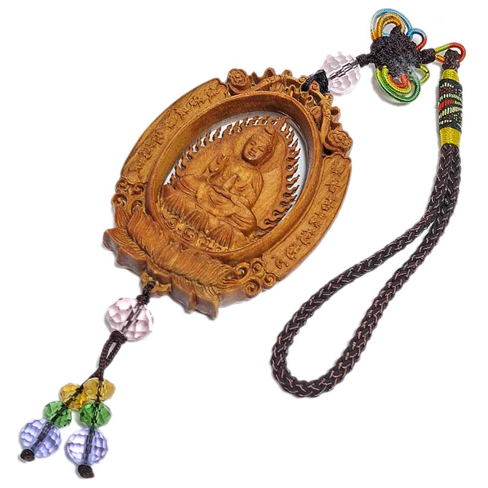 彌勒佛&觀音{檀香}掛飾【十方】140418