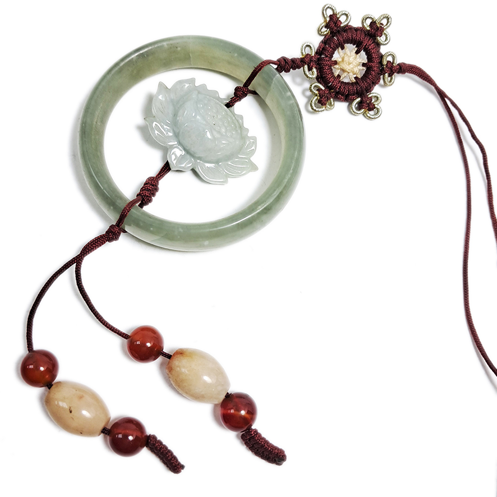 玉蓮花玉環平安掛飾【十方】140497