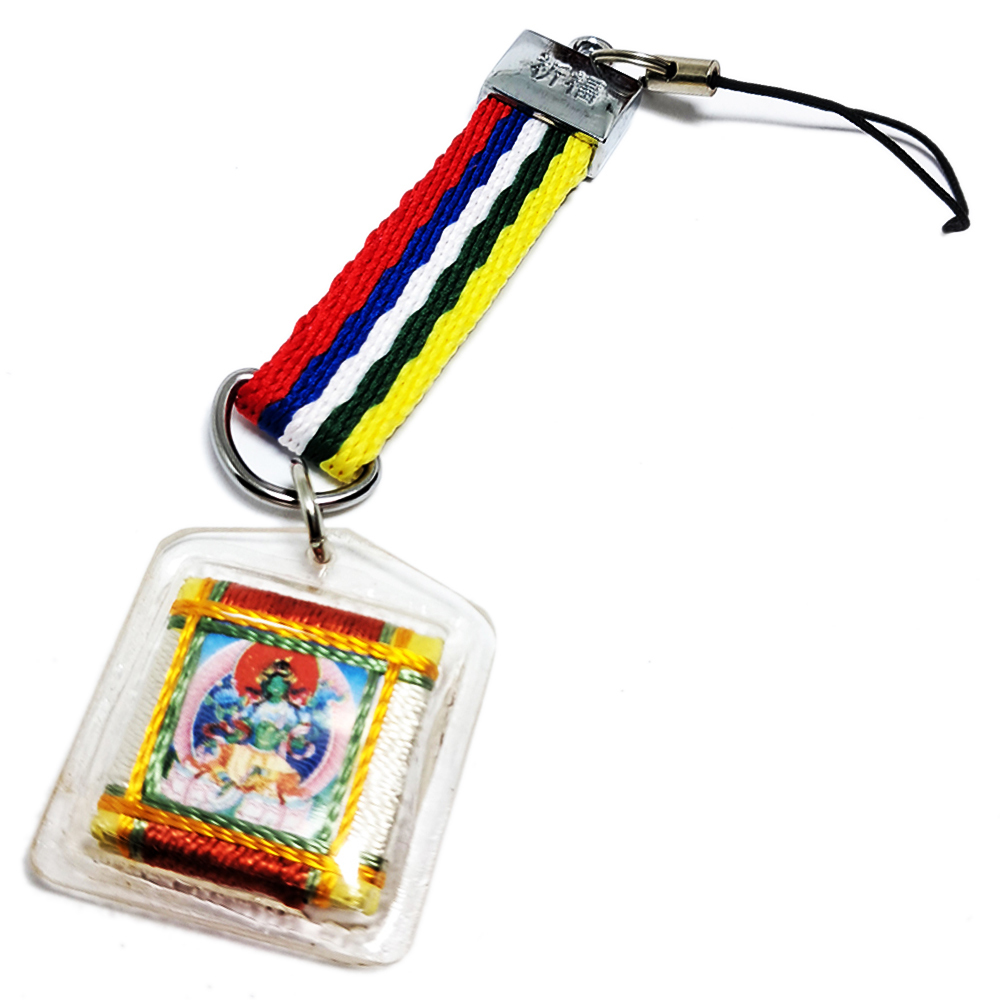 綠度母咒輪+五色繩掛飾【十方】140355