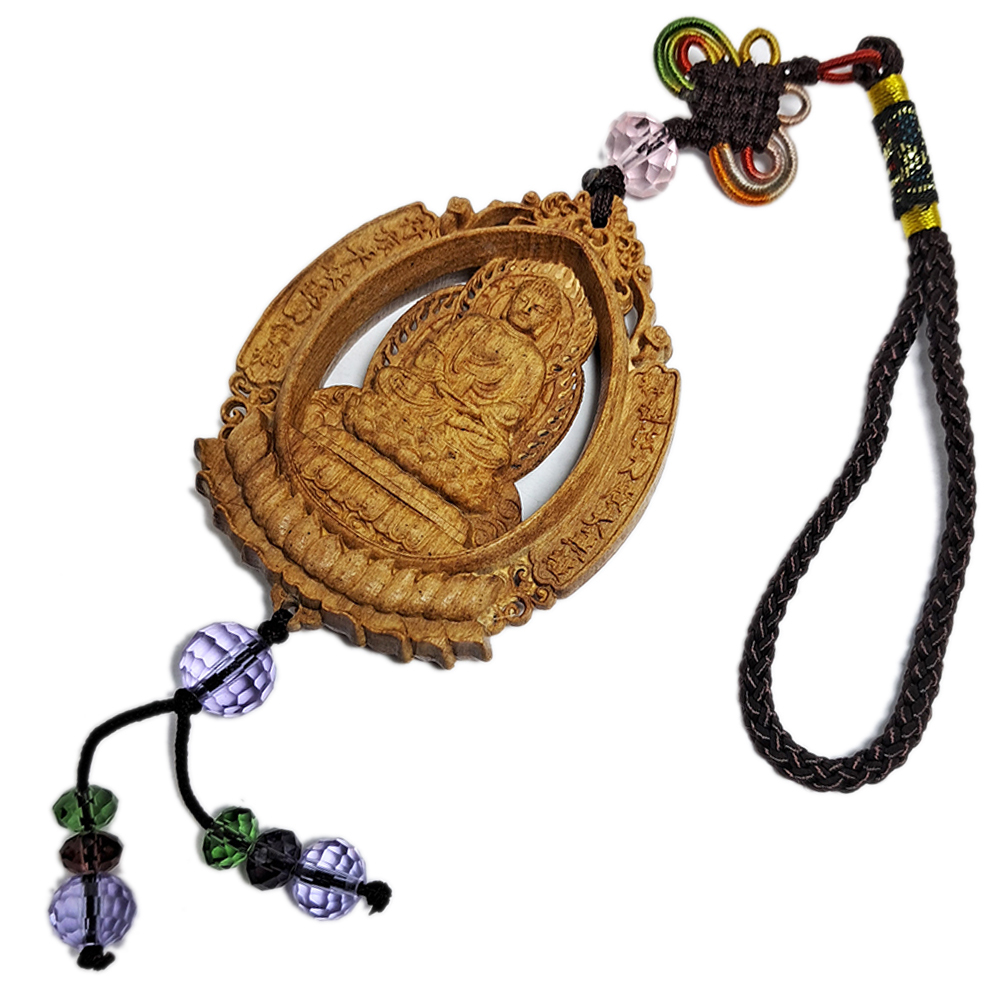 佛陀&普賢菩薩{檀香}掛飾【十方】140434