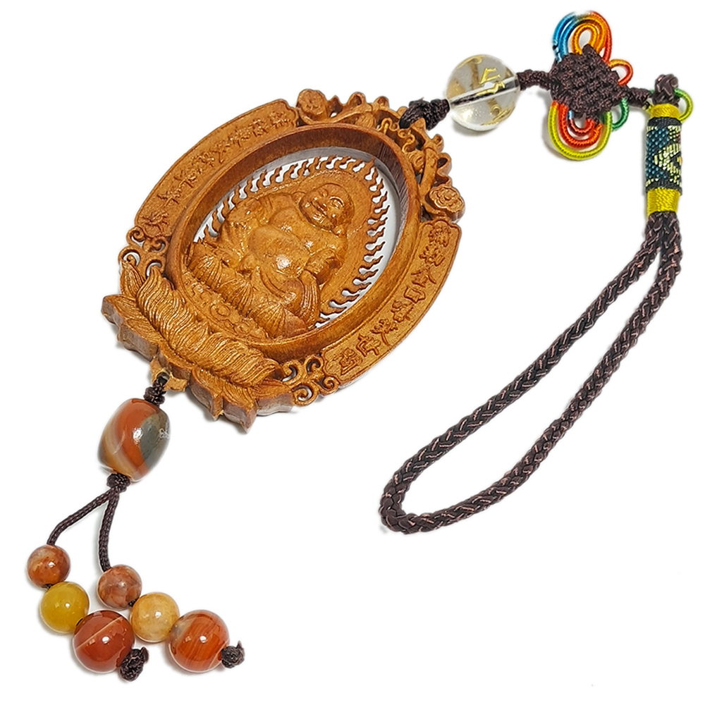 彌勒佛&觀音{檀香}掛飾【十方】140392