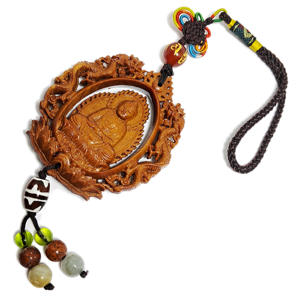 彌陀佛&觀音{檀香}雙龍掛飾【十方】140416