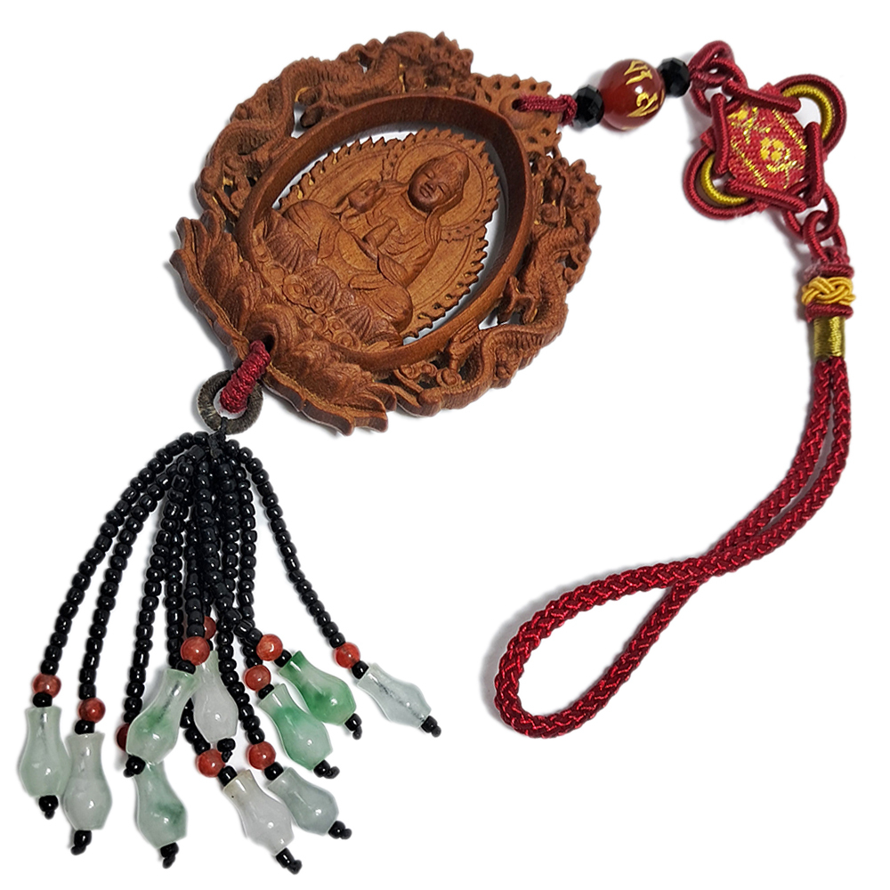 阿彌陀佛&觀音{檀香}雙龍掛飾【十方】140375