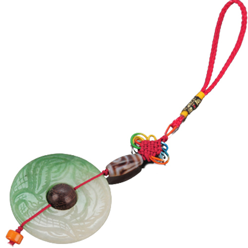 天珠+鳳凰大陸玉平安扣掛飾【十方】141068