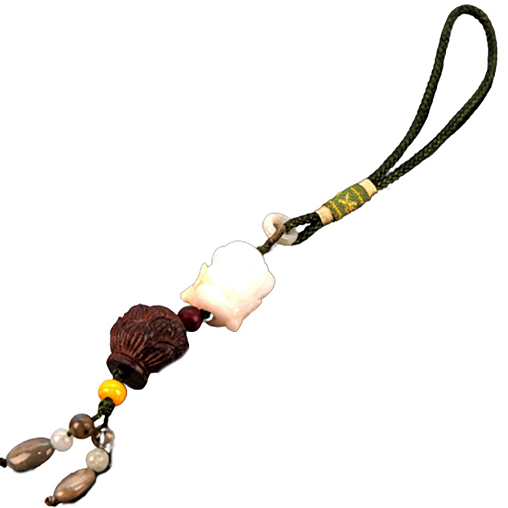 白玉羅漢+蓮花吉祥掛飾【十方】141057