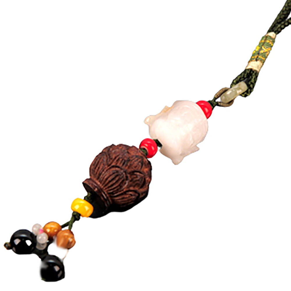 白玉羅漢+蓮花吉祥掛飾【十方】141058