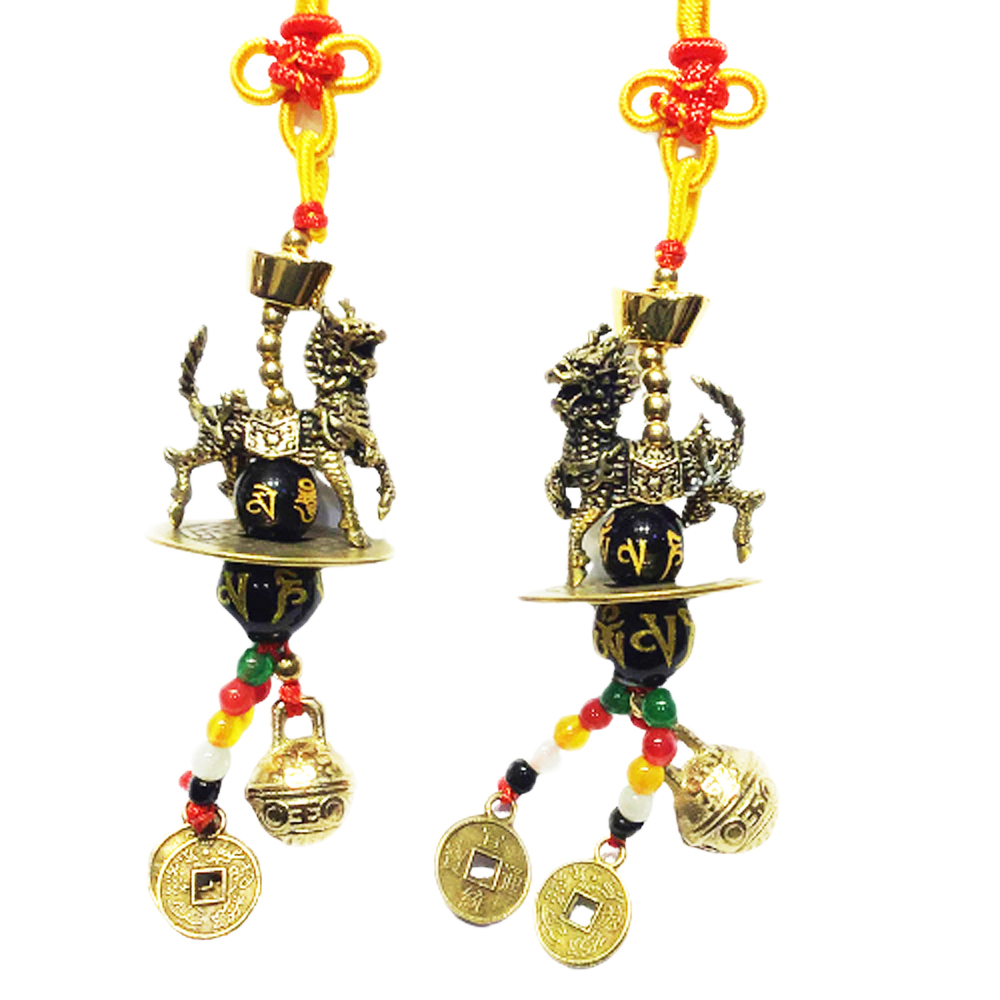 麒麟踩八卦掛飾L.R 1對【十方】142459