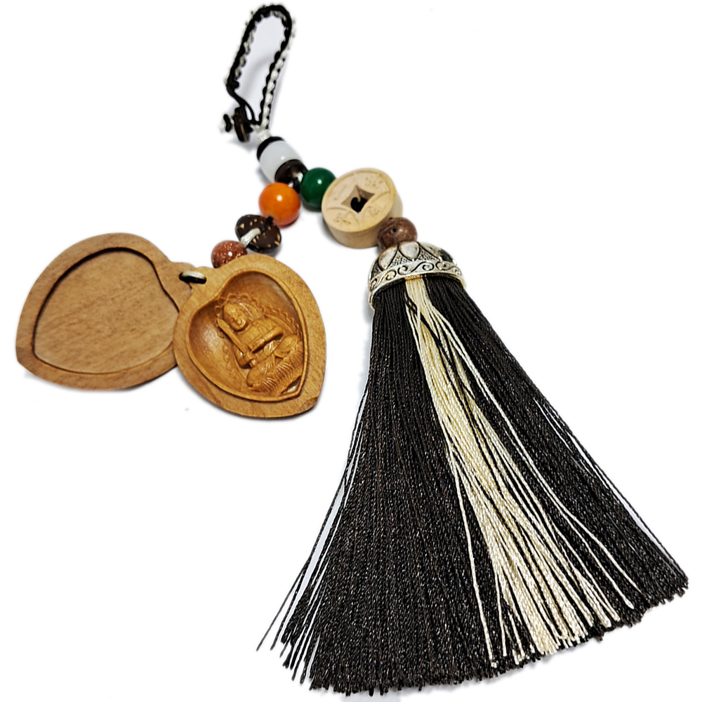 文殊菩薩(檀木)肖兔守護神掛飾15公分【十方】144656