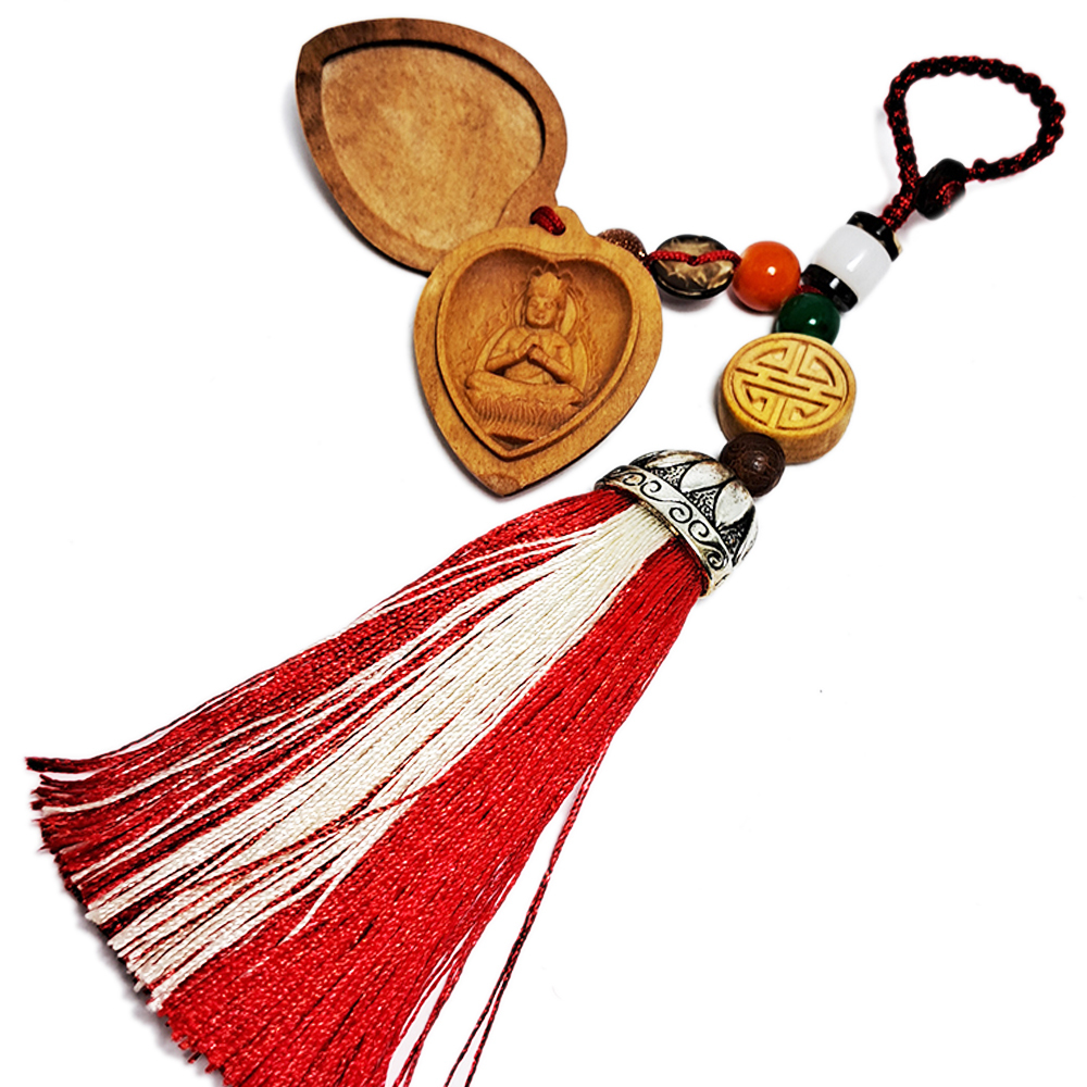 大日如來(檀木)肖羊守護神掛飾15公分【十方】144654