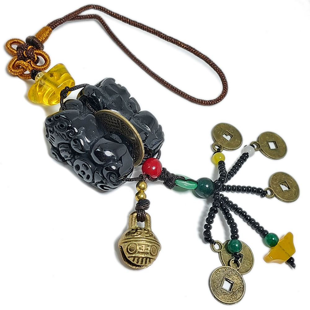 招財進寶 黑曜岩貔貅 掛飾【十方】145025