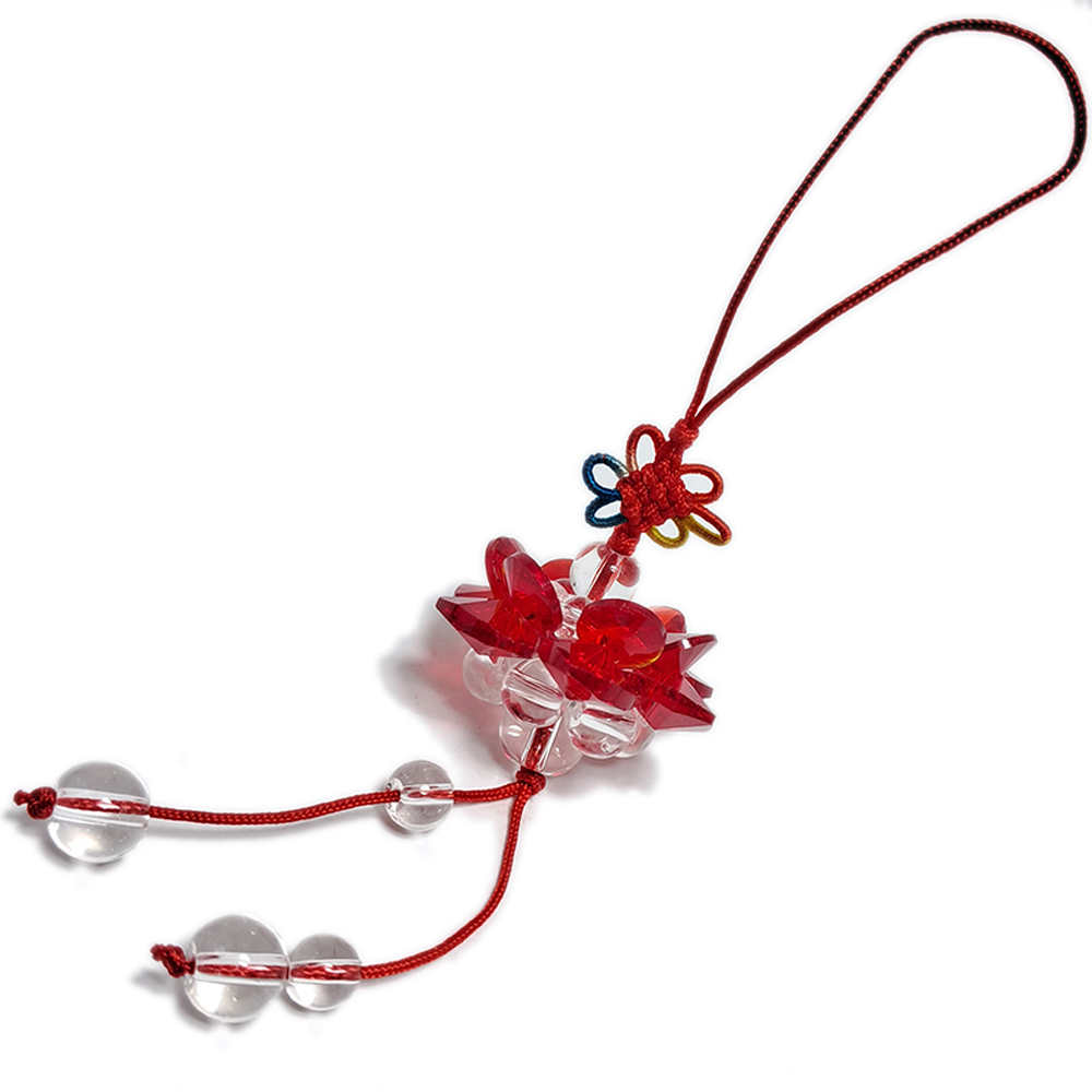 水晶紅蓮花球掛飾(直徑3公分)【十方】145464