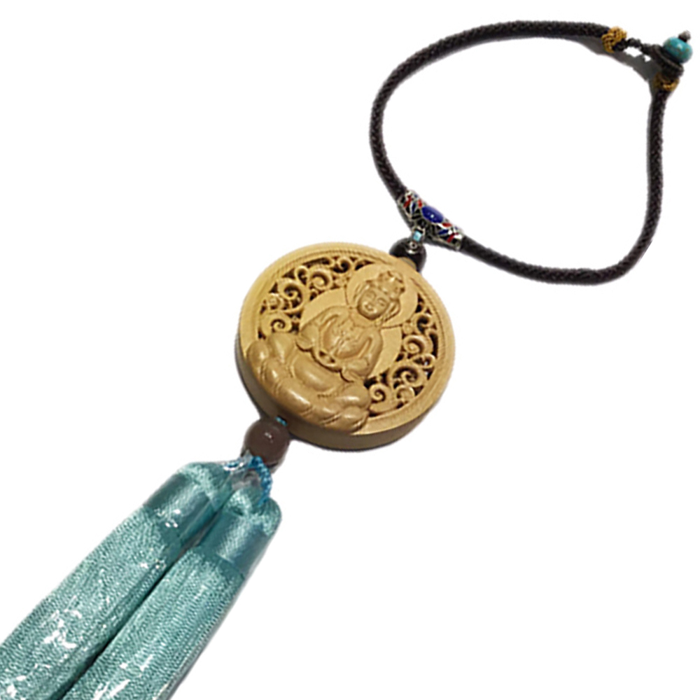 寶瓶觀音黃楊木吊飾【十方】148796