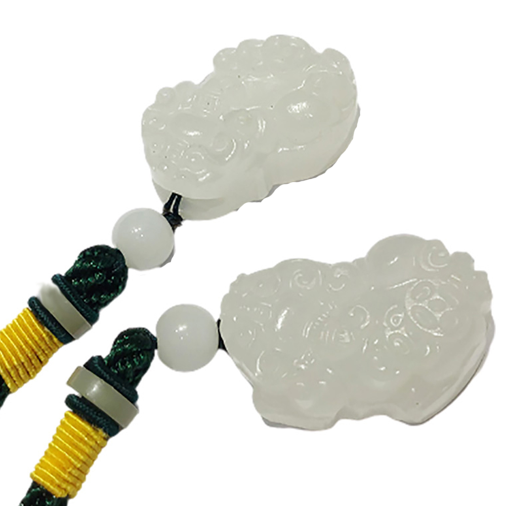 貔貅 阿富汗白玉掛飾1對【十方】149540