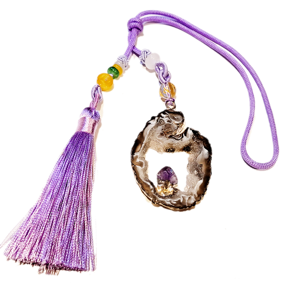 瑪瑙水晶+紫晶掛飾【十方】148532