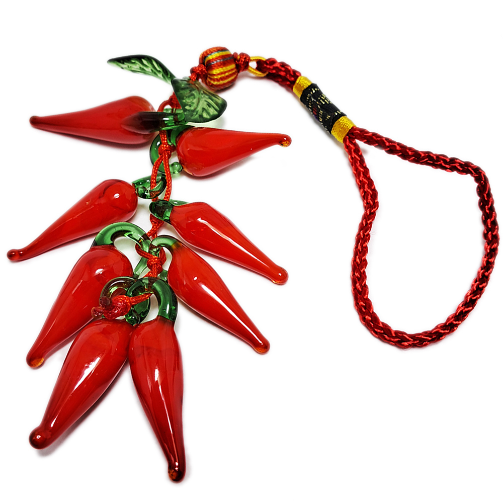 一路長紅紅椒琉璃掛飾【十方】149232