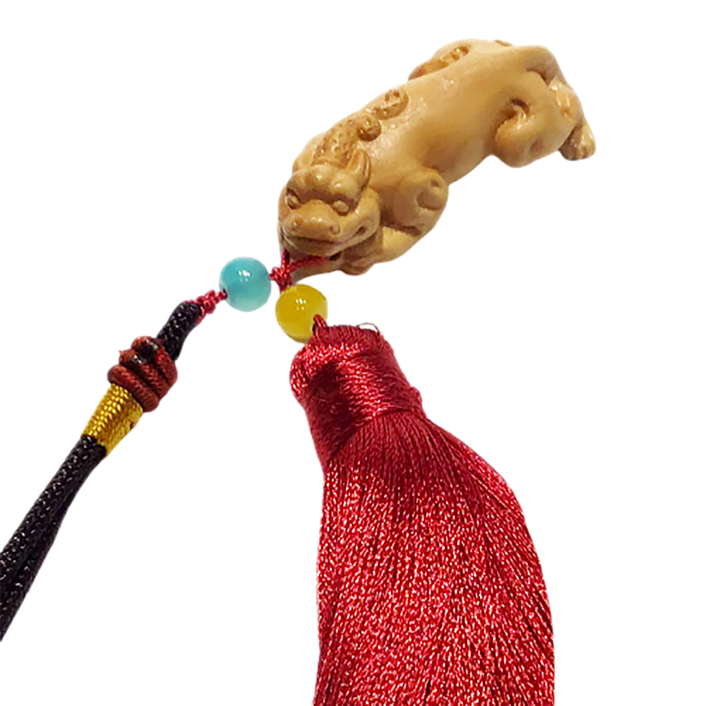 咬錢貔貅 黃楊木招財掛飾【十方】148815