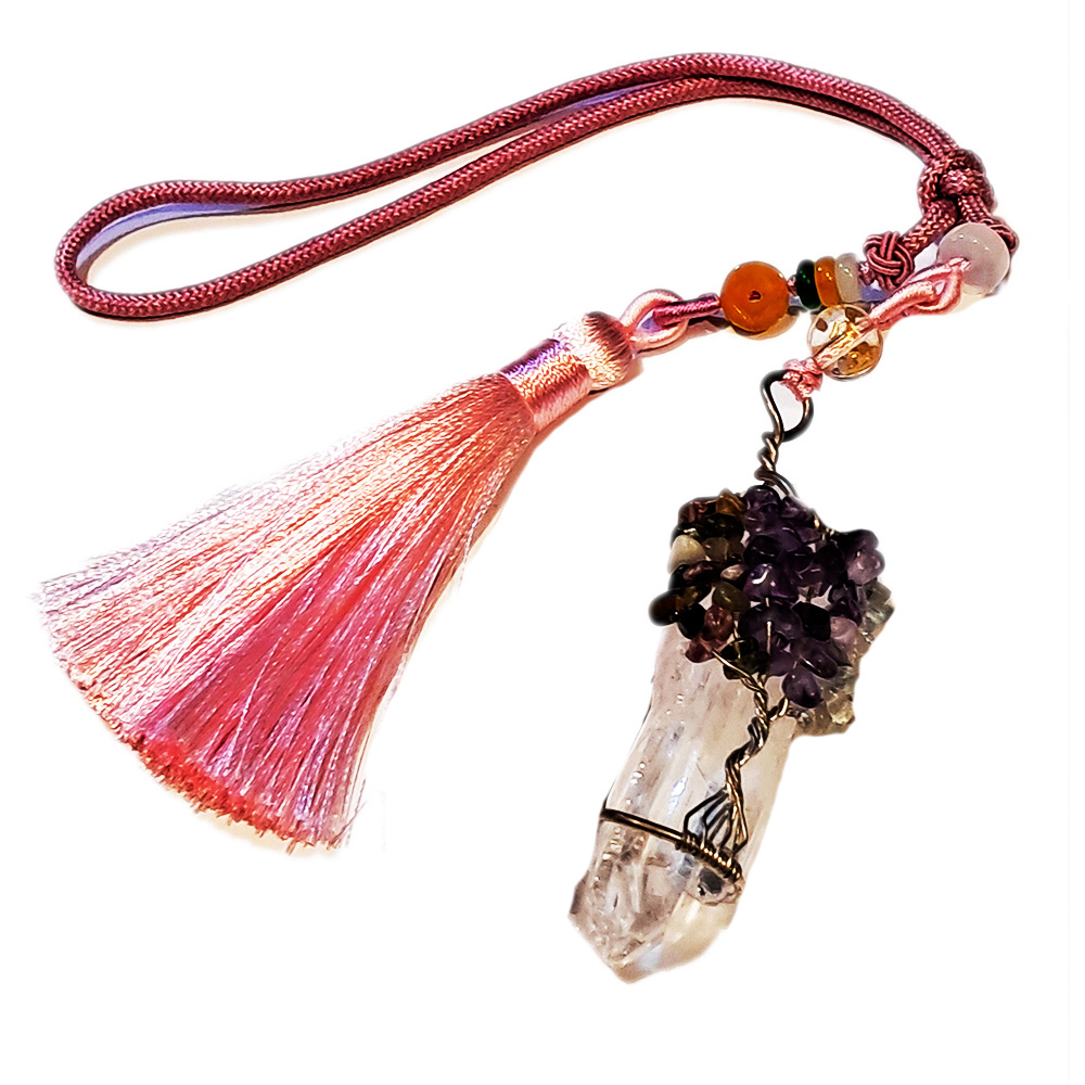 水晶原礦鑲 碧璽&紫水晶掛飾【十方】148558