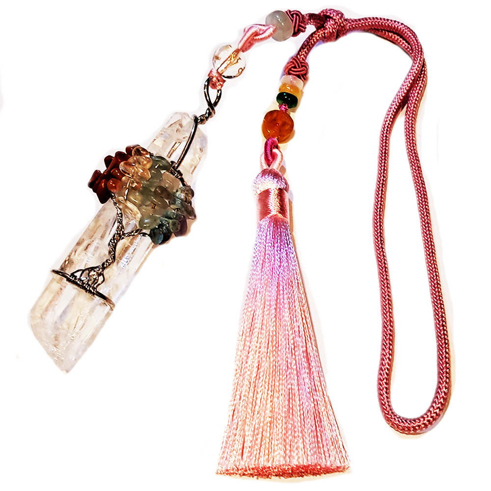 水晶原礦鑲東菱玉 & 紫水晶墜飾【十方】148556