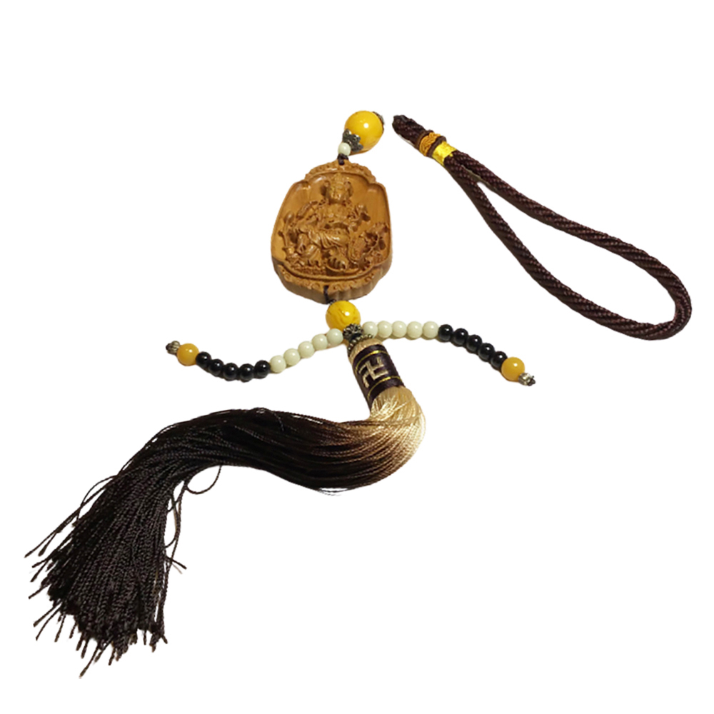 蓮花自在觀音{ 黃楊木}出入平安掛飾【十方】150111