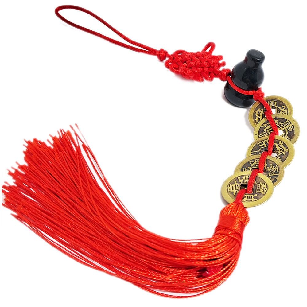 葫蘆{黑曜}+五帝錢掛飾【十方】151071