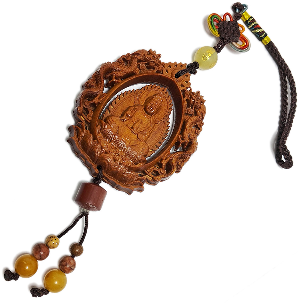 佛&觀音菩薩{檀香}雙龍掛飾【十方】151983