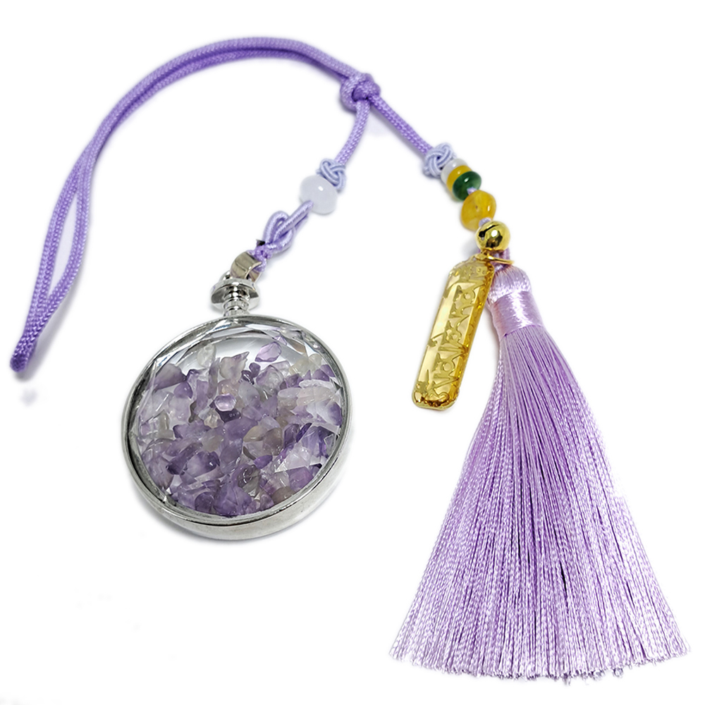 六字箴言金片&紫晶能量寶瓶開運掛飾【十方】152027