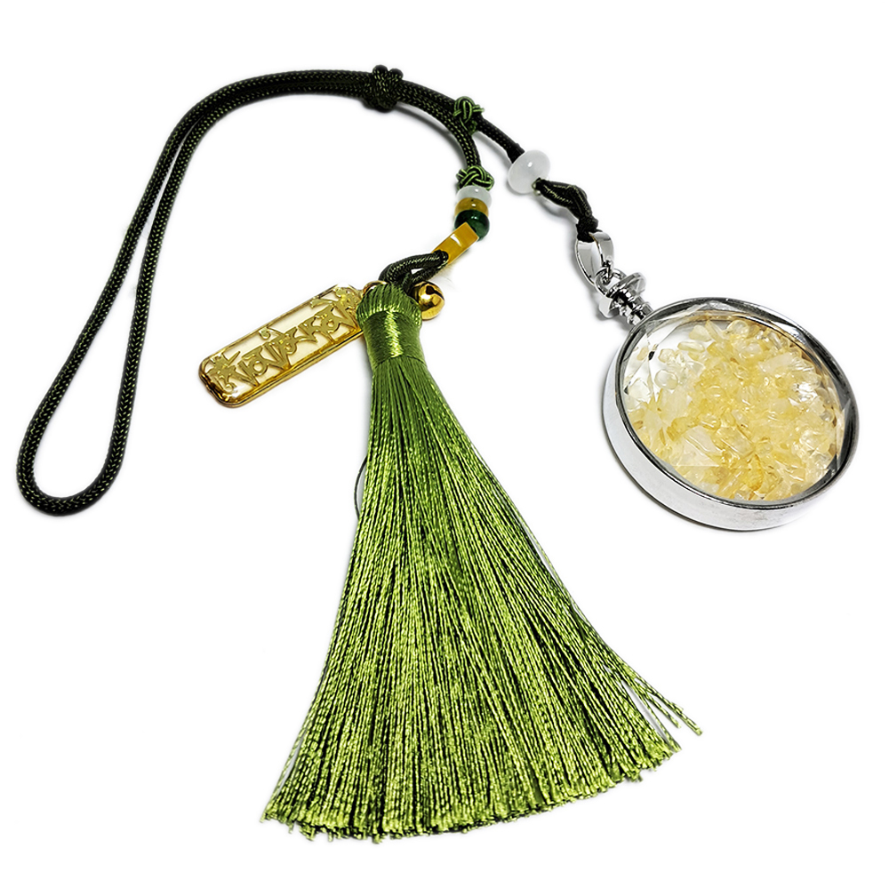 六字箴言金片&黃晶能量寶瓶開運掛飾【十方】152031