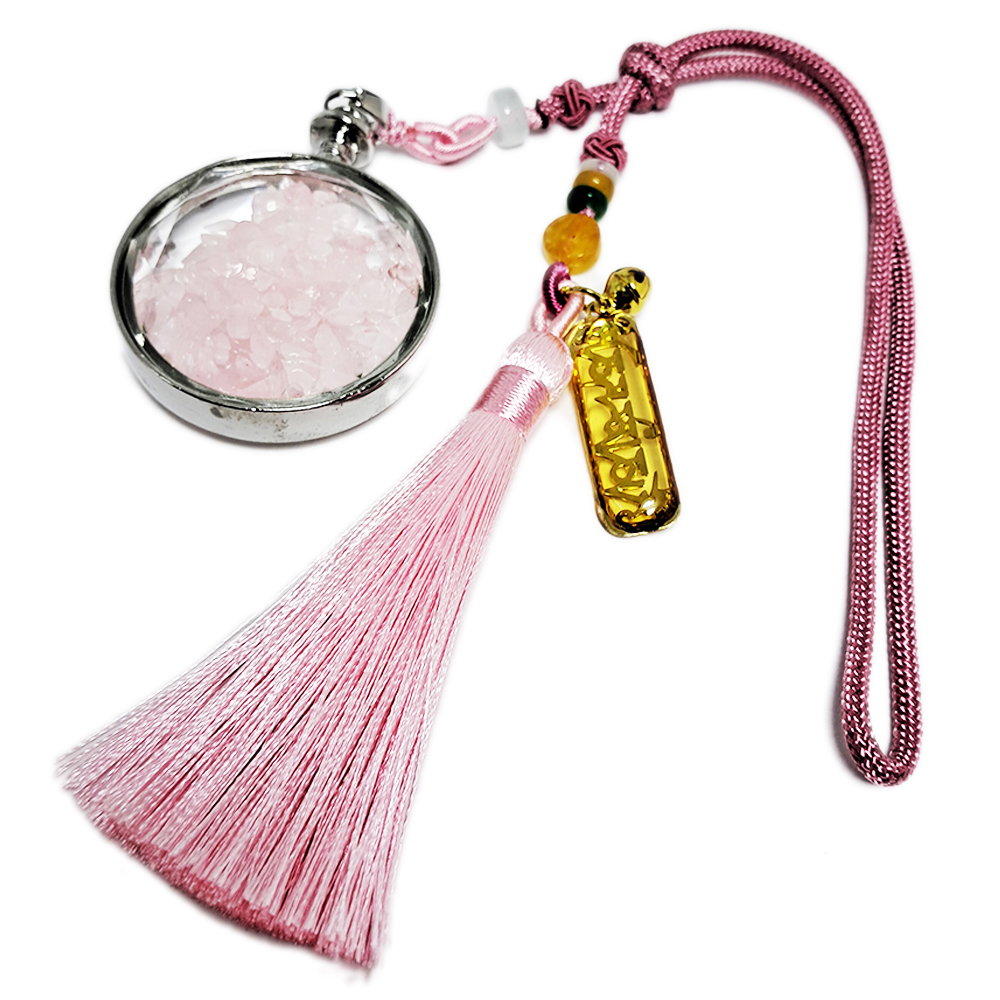 六字箴言金片&粉晶能量寶瓶開運掛飾【十方】152030