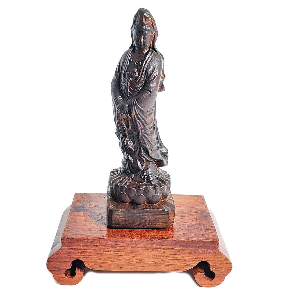 白衣觀音大士{土沉木雕}15 公分【十方】152204