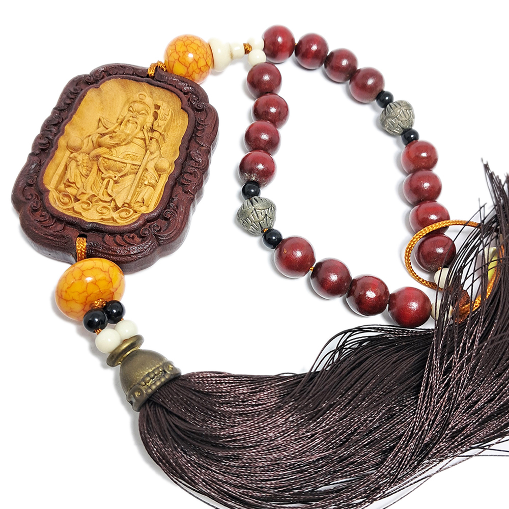 關聖帝君{黃楊木}佛龕掛飾【十方】152142