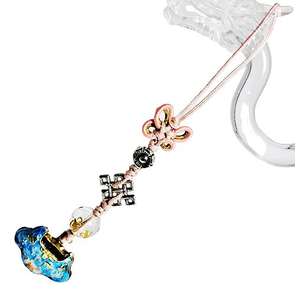 富貴鎖{琺瑯}&吉祥結{藏銀}掛飾【十方】152513