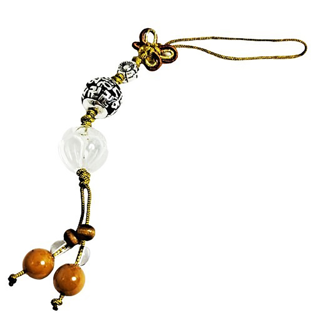 六字箴言{藏銀}&蓮花{水晶}法寶吊飾【十方】152576