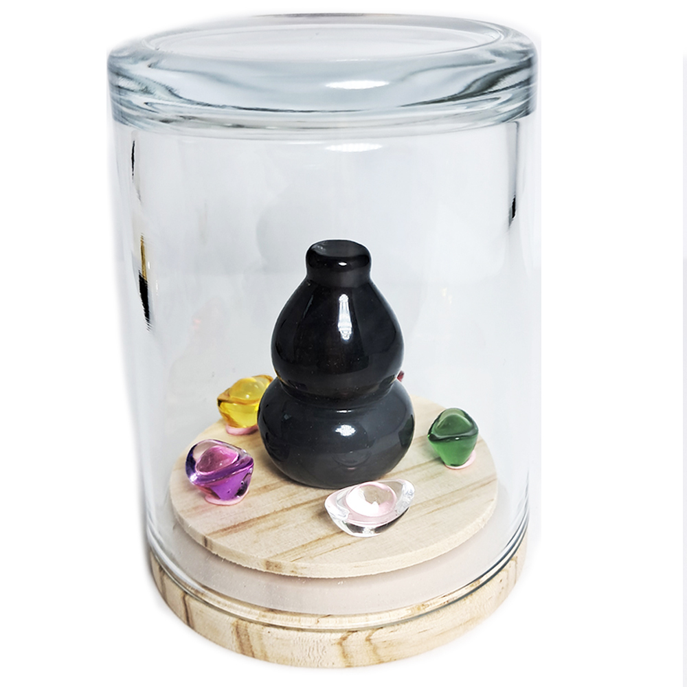 葫蘆4.2公分{彩虹眼黑曜岩}開運寶瓶【十方】152352