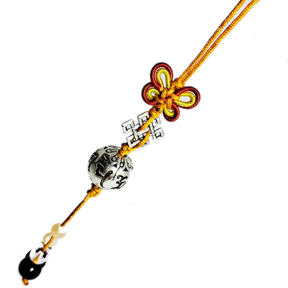 六字真言{藏銀}&吉祥結掛飾【十方】152511