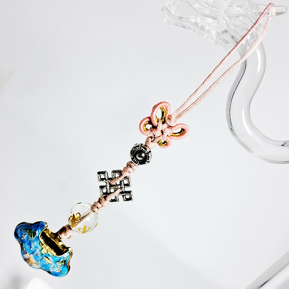 富貴鎖{琺瑯}&吉祥結{藏銀}掛飾【十方】152513