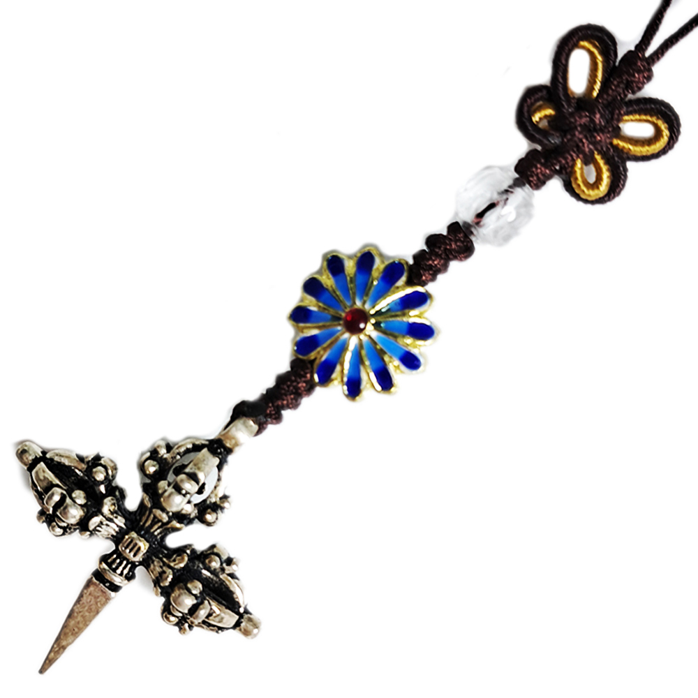 普巴杵{純銀}&富貴花{琺瑯}法寶掛飾【十方】152572