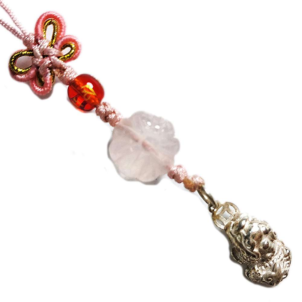 貔貅{純銀}&桃花{粉晶}開運掛飾【十方】152550