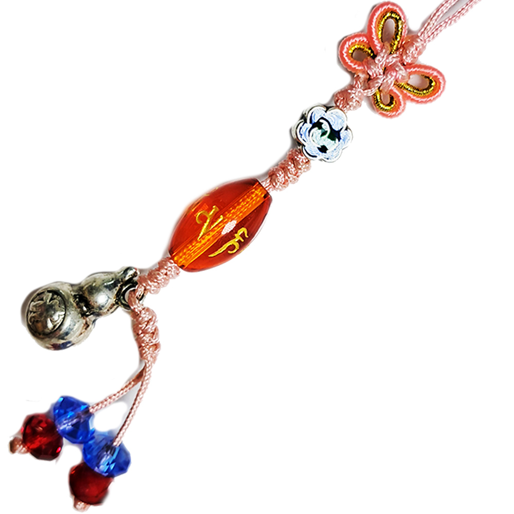 葫蘆{藏銀}&六字真言{琉璃}法寶掛飾【十方】152568