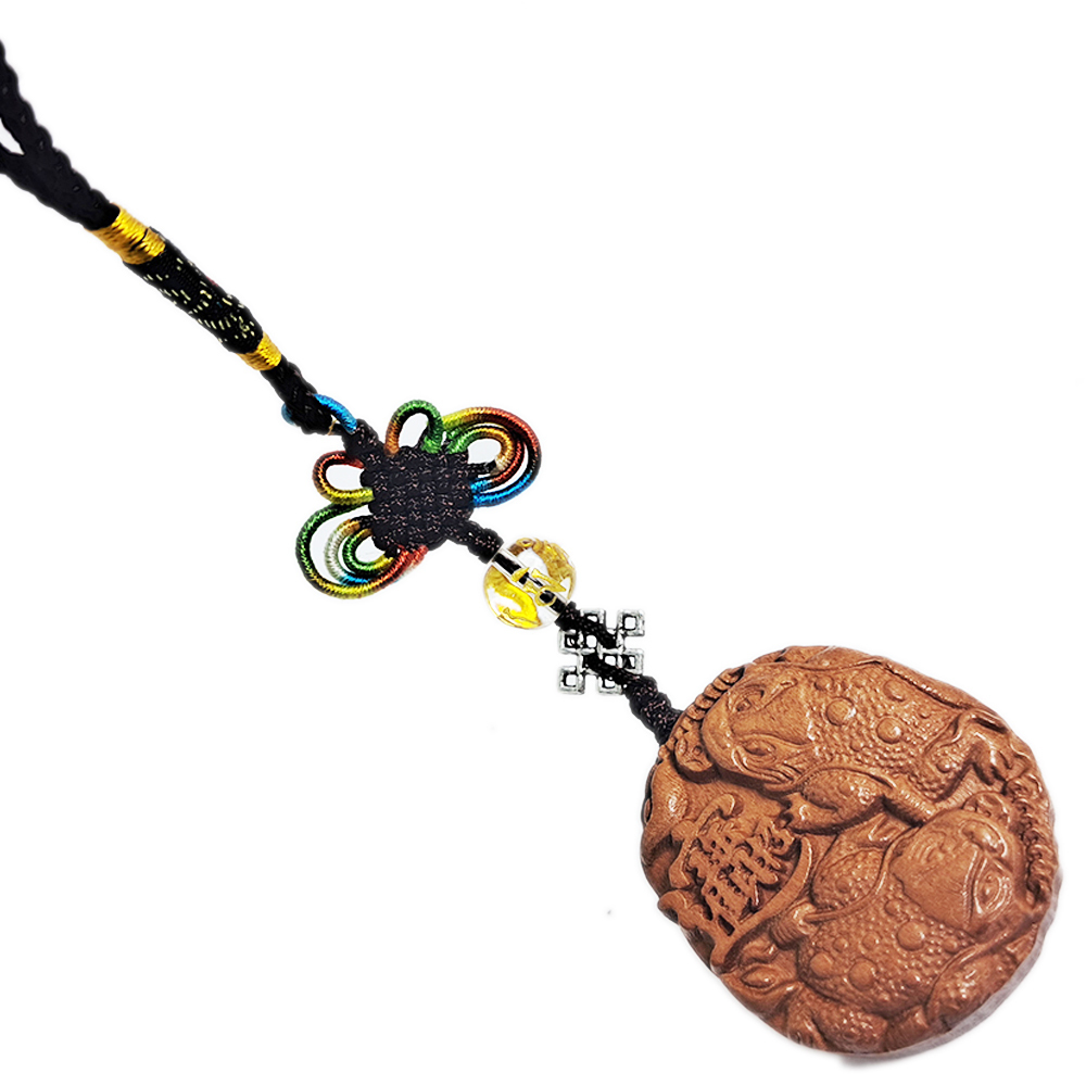 招財蟾蜍{桃木}法寶掛飾【十方】152529