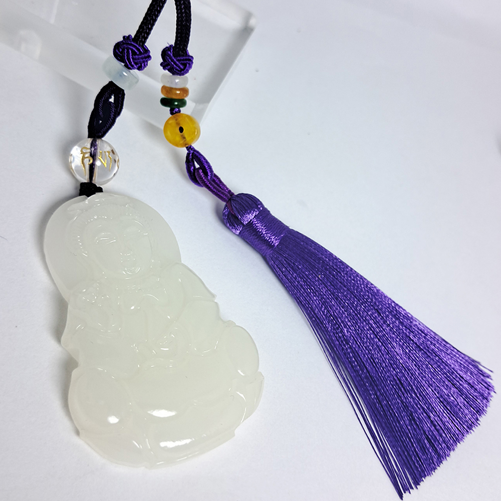 白衣觀音{白玉}法寶掛飾【十方】152517