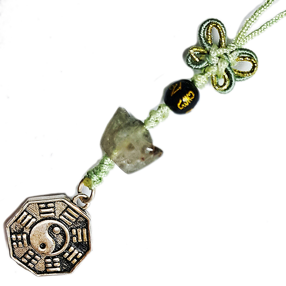 太極八卦{純銀}&元寶{水晶}法寶掛飾【十方】152570