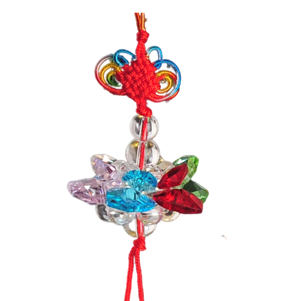 水晶五彩蓮花球掛飾(直徑3公分)【十方】122532