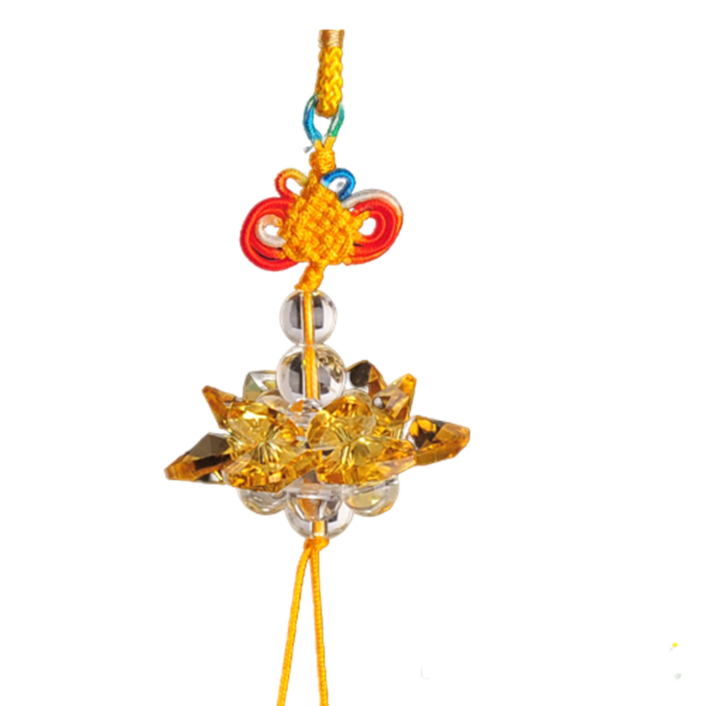 水晶黃蓮花球掛飾(直徑4.5公分)【十方】122531