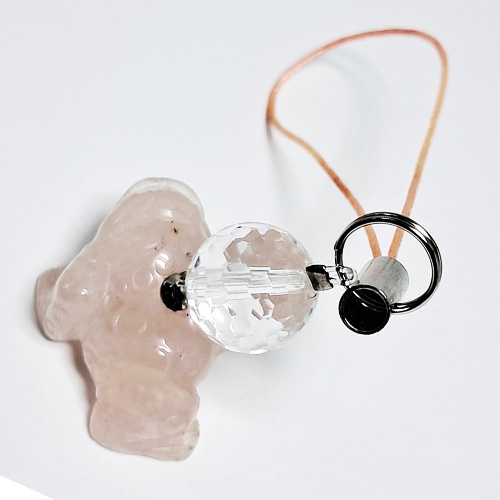 咬錢蟾蜍{粉晶}吊飾【十方】122443