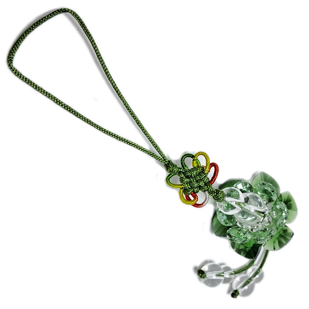 水晶綠蓮花球掛飾( 直徑3公分) 【十方】126219