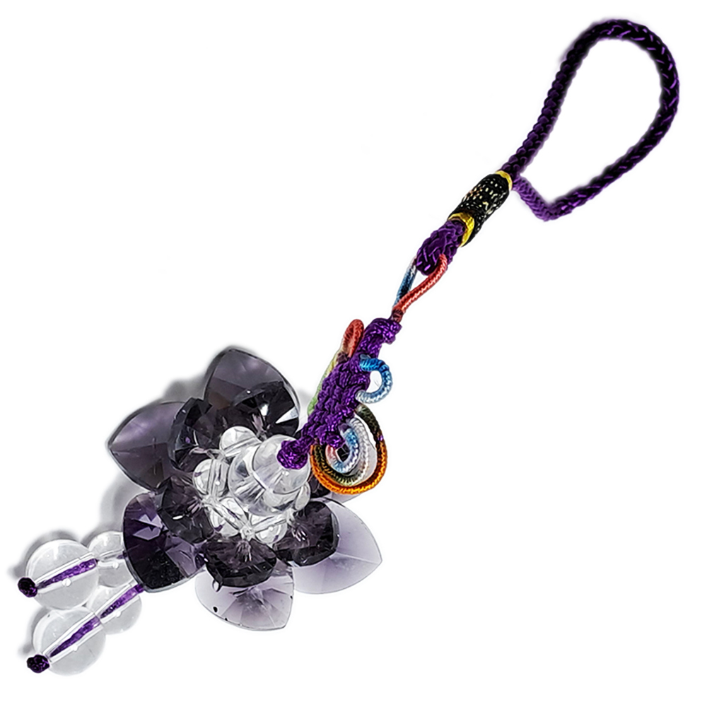 水晶紫蓮花球(直徑4.5公分)開運掛飾【十方】126224