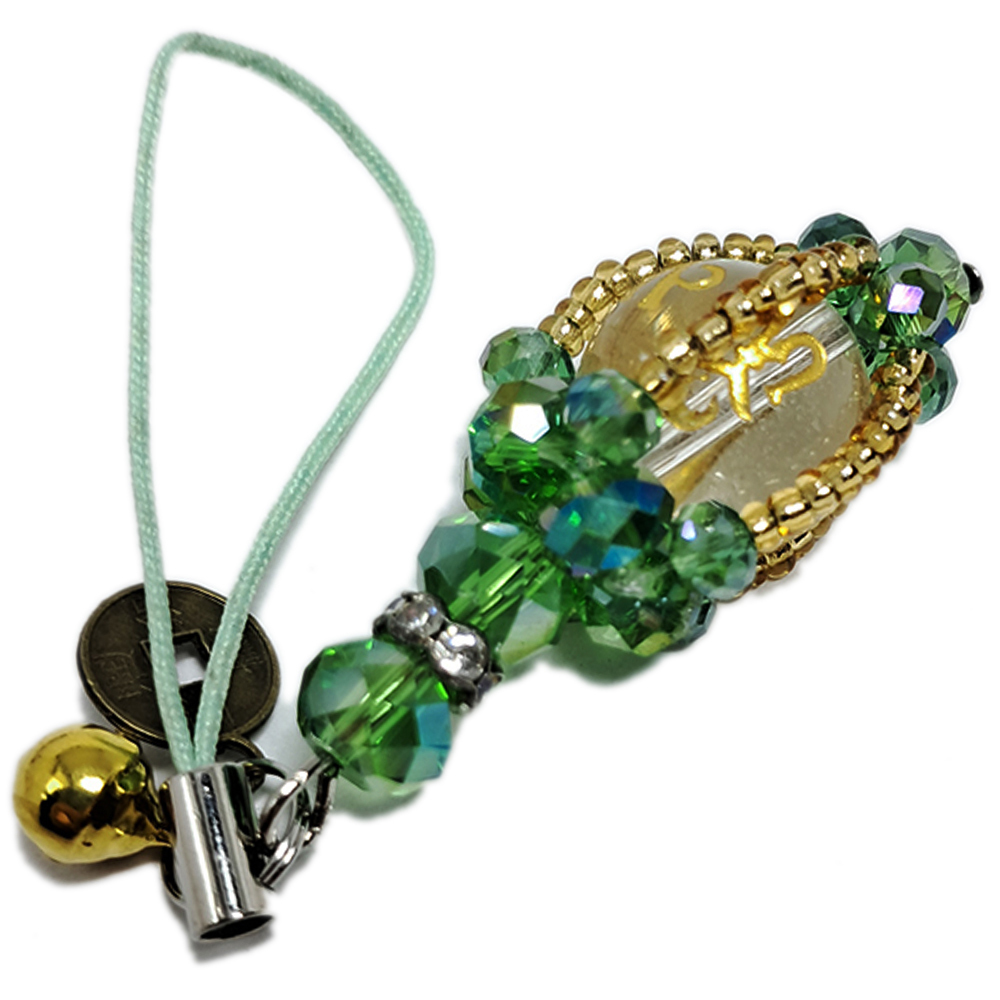 六字大明咒{水晶}光明燈掛飾(綠)【十方】126158