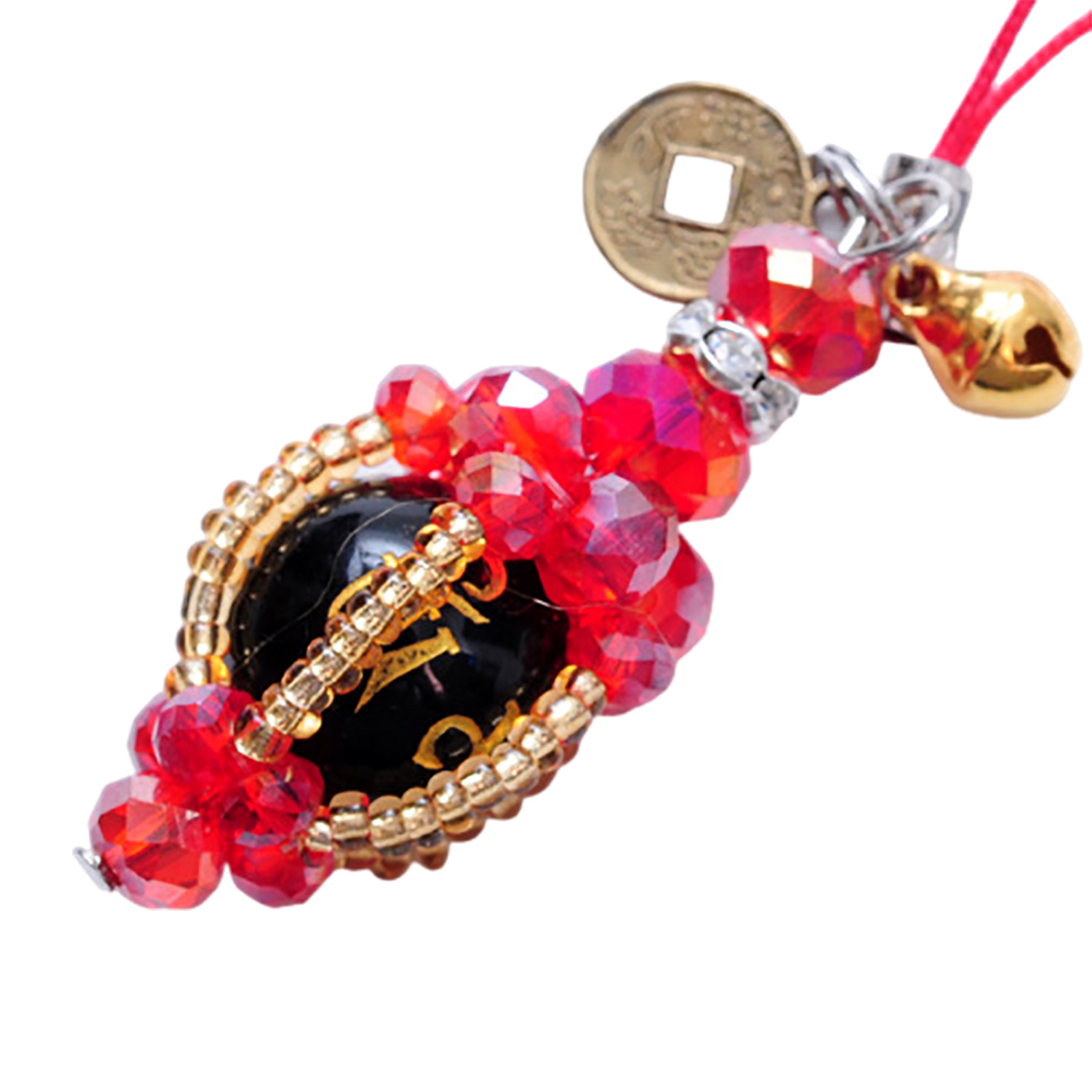 六字大明咒{黑玉髓}光明燈掛飾(紅)【十方】126156