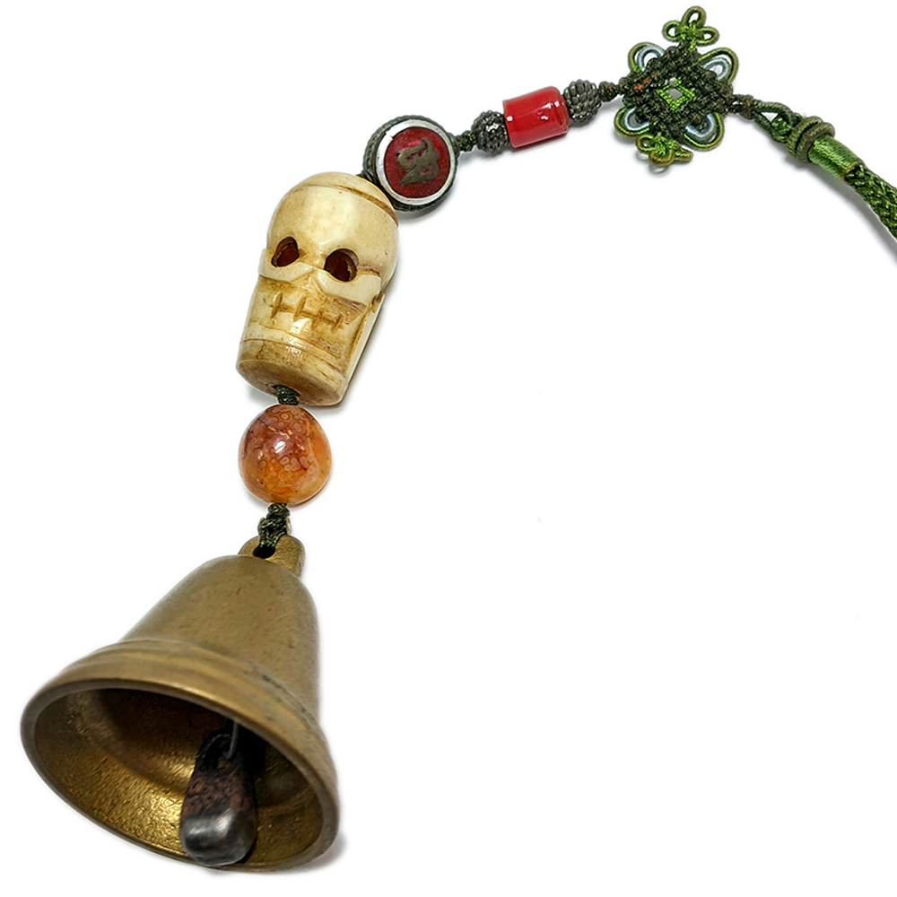 骷顱(骨雕)&降魔銅鈴掛飾【十方】126761